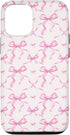 iPhone 13 Aesthetic Pink Ribbons and Bows in Watercolor Case...