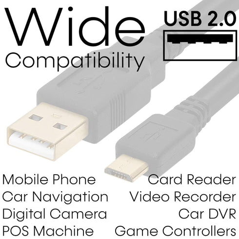 Cmple - Micro USB Cable 1.5ft Male to Male Micro USB Charging Cable Data Sync USB to USB Cable for Android Phone, Laptop, PC, Tablet, Car GPS, Pow...