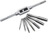 8pcs Metric Thread Machine Taps Set, Hand Screw Thread Plug Taps M3 M4 M5 M6 M8 M10 M12 with Adjustable Tap Wrench 1/16-1/2''...