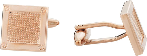 Contemporary Rose Gold Square Cufflinks with Presentation Box...