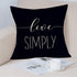 Simple Quote Black Pillow Covers 18x18 Inch Set of 4 Live Simply, Work Hard, Give Love, Dream Big Cotton Linen Cushion Cover for Home Sofa Chair D...