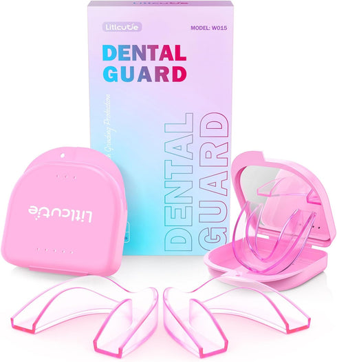 Mouth Guard for Grinding Teeth, 4 Pack Moldable Teeth Guard at Night Sleep Jaw Clenching & Bruxism, Ventilated Teeth Grinding Guard Box with 5X Ma...