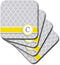 3dRose cst_154569_3 Your Personal Name Initial Letter C Monogrammed Grey Quatrefoil Pattern-Yellow Gray-Ceramic Tile Coasters, Set of 4...