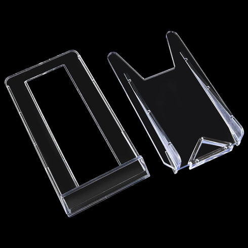 Acrylic Plate Stands FMHXG 3PCS Two Part Adjustable Clear Acrylic Plastic Display Stand Easel, Plastic Display Holders...