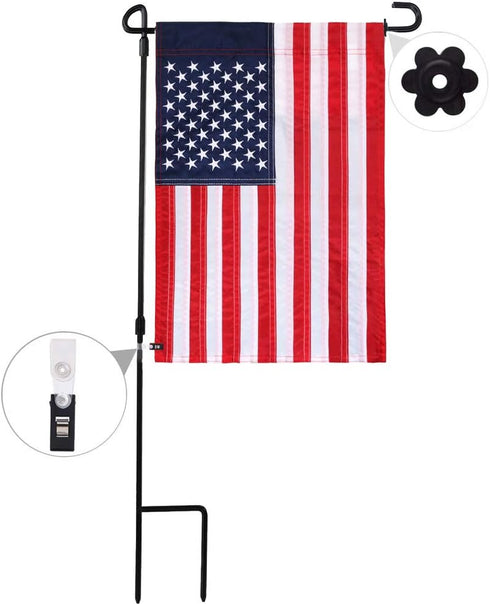 10 Pack Garden Flag Rubber Stoppers and Adjustable Anti-Wind Clips - Flag Stops Accessories Hardware for Garden Flag Poles Stand...