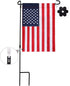 10 Pack Garden Flag Rubber Stoppers and Adjustable Anti-Wind Clips - Flag Stops Accessories Hardware for Garden Flag Poles Stand...