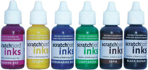 Ampersand Art Supply Scratchbord 6 Color Ink Set...