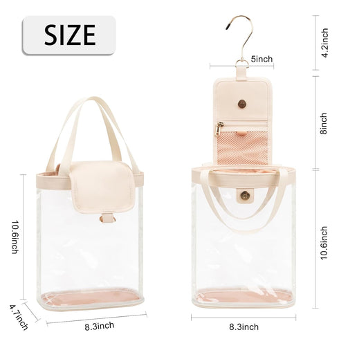 Travel Toiletry Bag, Clear Hanging Toiletry Bag for Women Men, Waterproof Travel Bag for Toiletries, Transparent Makeup Bag Cosmetic Organizer, Po...