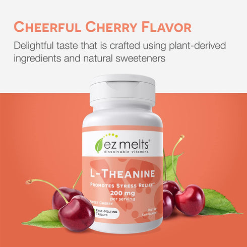 EZ Melts Dissolvable L-Theanine 200 mg, Sugar-Free, 1-Month Supply...