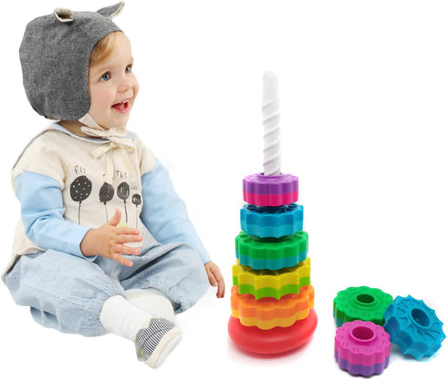 Baby Spin stack Toy,Premium Stacking Toy for Kids,Baby Spinning Toy,Stacking Toy for Babies and Toddlers,Educational Toddler Learning Toys,Autism ...