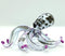 Octopus Miniature Figurines Animals Hand Blown Color Glass Art Collectible Gift Decorate 3.5" (Black Purple)...