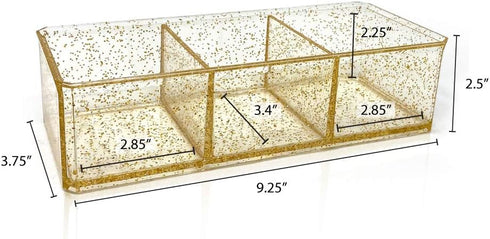 Isaac Jacobs Clear Acrylic 3 Section Organizer- Three Compartment Drawer Tray and Storage Solution for Office, Bathroom, Kitchen, Supplies, and Mo...
