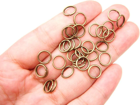 ALL in ONE 16 Gram/100pcs 8mm Antique Bronze Plated Open Jump Ring with Storage Box...