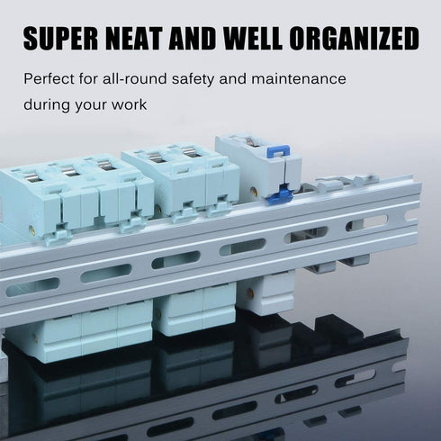 6 Piece Aluminum DIN Rails, 4 Inches Long, 35mm Wide, 7.5mm High, Top Hat Slotted DIN Rail with RoHS, Extra Premium Screws Included for Hardware C...