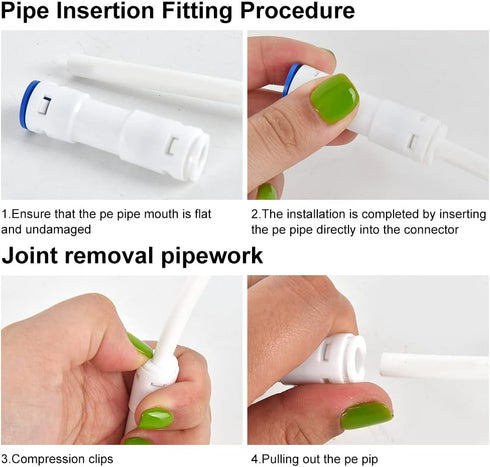 Refrigerator Water Line Kit, CGELE Ice Maker Water Line Kit with 1/4" OD 39.4ft Water Line Reverse Osmosis Quick Connect Fittings Push To Connect ...