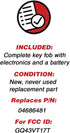 KeylessOption Keyless Entry Remote Fob Uncut Ignition Car Key Replacement for GQ43VT17T, 04686481...