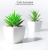 DuHouse Fake Succulents Plants Artificial Potted Faux Plant in Mini Square White Pots for Home Office Bathroom Desk Shelf Decor Set of 4(Green)...