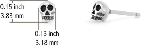 Boma Jewelry Sterling Silver Skull Stud Earrings...