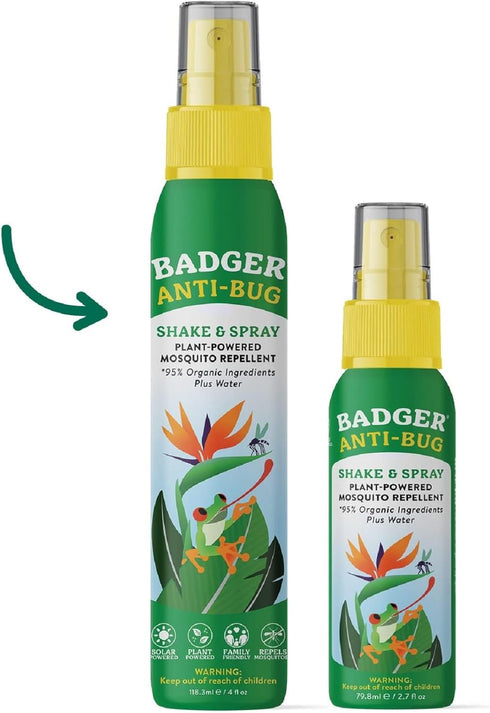Badger Bug Spray, Family Friendly All Natural Mosquito Repellent w/Organic Essential Oils, Great Smelling Citronella Spray, Effective for 3 Hours,...