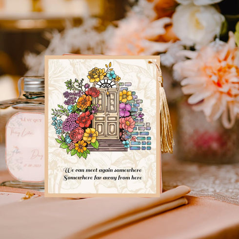 Door Fence Landscape Clear Stamps Large Size Flower Bird Cage Silicone Stamp Garden Blooming Scenery Stamps for Card Making DIY Scrapbooking Photo...