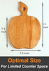 Apple-shaped Solid Wood Cutting Board With Handle For Fruit, Veggies, Cheese – Small Wooden Bread Board, Cheese Serving Platter, Round Charcuterie...