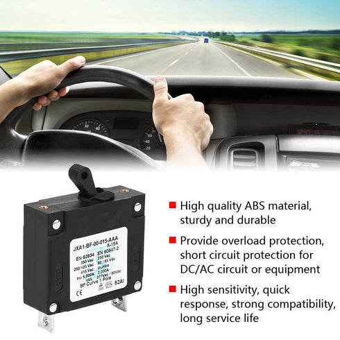 Circuit Breaker, DC/AC Manual ON/Off Toggle Reset Switch Safety Mini Circuit Breaker 15A 20A 25A 30A (15A)...