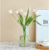 Moden Trapezoid Glass Vase with Gold Mouth for Centerpieces Home Wedding Decoration (1, Small 4.7" x 8.7")...