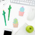 Whaline 12 Pieces Cactus Shaped Roller Pens with Cactus Sticky Notes Cactus Gel Ink Pens Cactus Neutral Pen Writing Plant Pen Succulent Note Pad f...