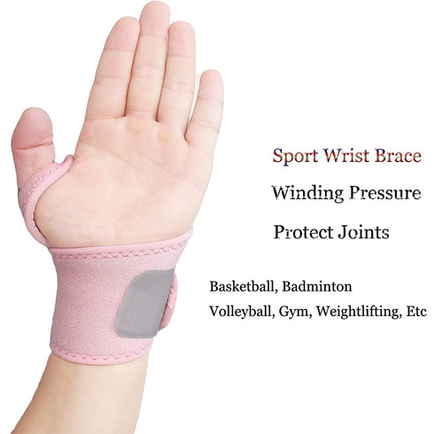 2 Pack Wrist Support Brace/Carpal Tunnel/Wrist Brace/Hand Support, Adjustable Wrist Support for Arthritis and Tendinitis, Joint Pain Relief (Pink)...