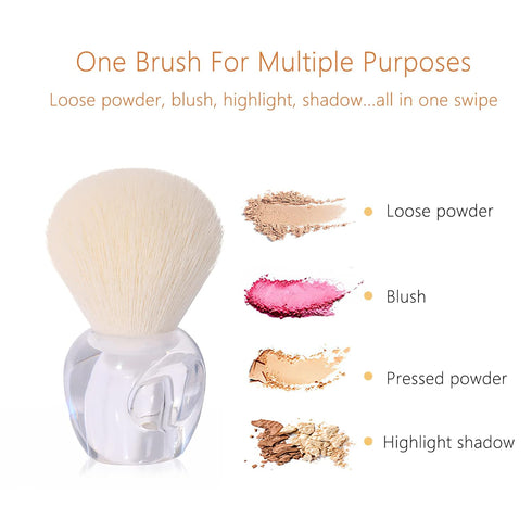 Powder Makeup Brush, Blush Brush, Large Make up Brush Face Brush for Loose or Pressed Setting Powder, Bronzer Brush with Plush Fibers (Transparent...