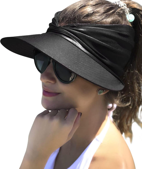 Sun Hat Women Sun Beach Visor Cap UV Protection with Wide Brim for Sports Beach Golf Hiking...