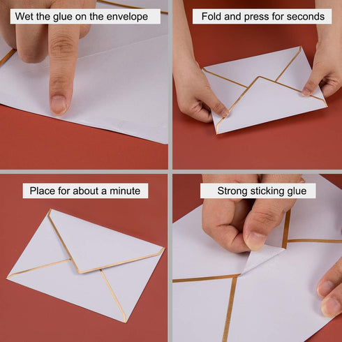 50 Pack A7 Envelopes 5 x 7 Card Envelopes Self-Adhesive V Flap Envelopes with Gold Border for Office, Wedding Gift Cards, Invitations, Graduation,...