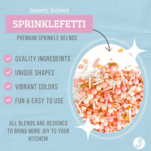 Sweets Indeed Sprinkles, Peach Rose Gold Edible Sprinkle Mix, Perfect for Cake Decorations, Baking, Ice Cream, Cookies, Cupcake Topper...