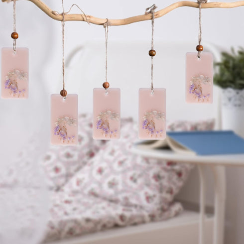 Restokki Light Rose Flavor Aromatherapy Wax Tablets, Cute Pink 3Pcs Paraffin Flower & Floral Air Freshener Cubes Collection for Wardrobe Office, C...