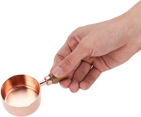 Mini Sauce Pan, Rose Gold Stainless Steel Butter Warmer with Pour Spout and Wooden Handle for Home Kitchen Cooking Ware(1/4cup)...