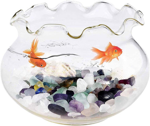WAYBER Decorative Crystal Pebbles, 1 Lb/460g (Fill 0.9 Cup) Natural Quartz Stones Aquarium Gravel Sea Glass Rock Sand for Fish Turtle Tank/Air Pla...
