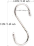 Premium 10-Pack Larger Round S Shaped Hooks in Polished Stainless Steel Metal, Hangers Hanging for Kitchen, Work Shop, Bathroom, Garden, Kitchenwa...