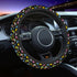 Swono Car Steering Wheel Covers Dinosaurs Cartoon Colorful Cartoon Funny Beast Dinosaur Black Universal for Women Girls Soft Neoprene Anti-Slip Ca...