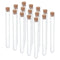 PATIKIL 13ml Plastic Test Tubes with Cork Stoppers, 15Pcs 150x15mm Tubes for Scientific Party Decoration Candy Bead Storage Bath Salt Lab Use, Cle...