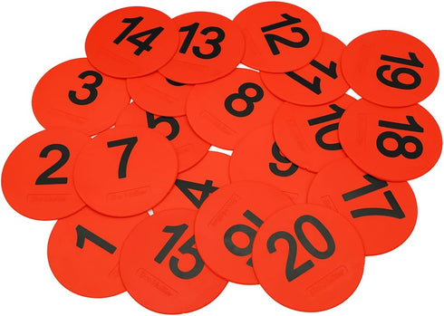 4inch Mini Floor Spot Markers for Classroom Preschool and Kindergarten (Set of 20pcs) (Red number 1-20)...