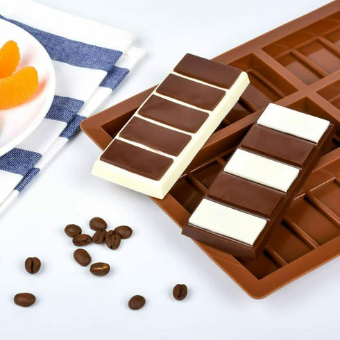 Food Grade Break-Apart Chocolate Molds, Silicone Chocolate Bar Sweet Molds Hot Chocolate Energy Bar Moulds Rectangle Baking Silicon Bakeware Molds...