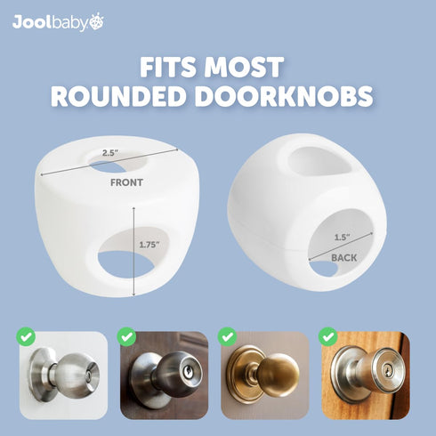 Jool Baby Door Knob Child Safety Covers (4 Pack) Prevent Kids from Opening Doors – Easy to Install...