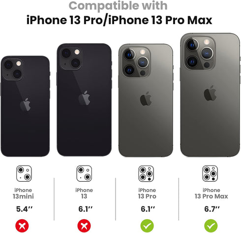 Tensea for iPhone 13 Pro/iPhone 13 Pro Max Camera Lens Protector Bling, Protection Camera Cover Tempered Glass Screen Protector Diamond Metal Indi...