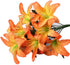 Artificial Lily 10 Heads Fake Lily Artificial Flower Wedding Party Decor Bouquet Home Hotel Office Garden Craft Art Decor Orange...