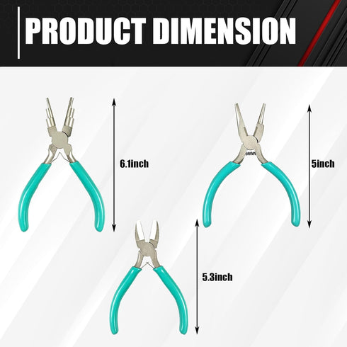 C&T 3-Piece Jewelry Pliers Set, Jewelry Making Tools Kit, Micro Jewelry Pliers Set, Jewelry Making Supplies, Pliers set for jewellery making bead ...