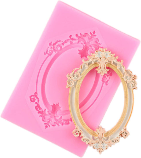 Mujiang Baroque Style Fondant Molds - Curlicues Scroll Lace Photo Frame Silicone Molds Sugarcraft Cake Border Decoration Set Of 4...