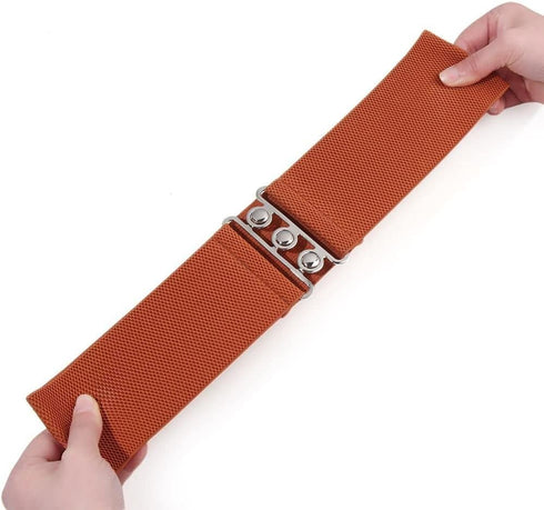 Women's Metal Belt Elastic Retro Leopard Belt Elastic Retro Pu Leather Belt(leopard print)...