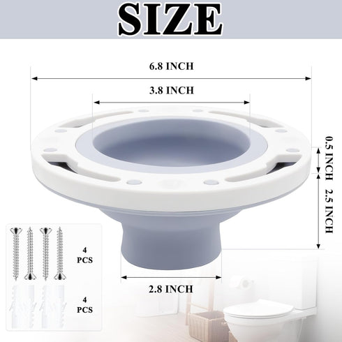 Toilet Flange Repair Kit Fits for 4 Inch 5 Inch or Special 3 Inch Drain Pipe, Universal Toilet Flange for Toilet Repair and Installation, Perfect ...