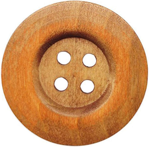 Chenkou Craft 20pcs Big Size 50mm 2" Light Brown Round Wood Buttons 4 Holes Craft Sewing Button...