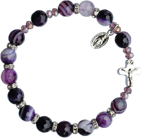 Purple Agate 8mm Rosary Bracelet...